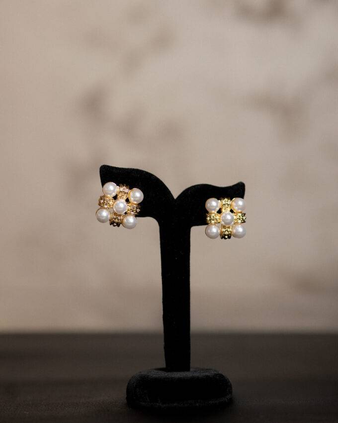 Pearl Cluster Earrings - Image 2